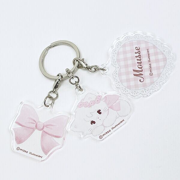 mikko illustrations ミッコ ムース 3連アクリルキーホルダー 日本製