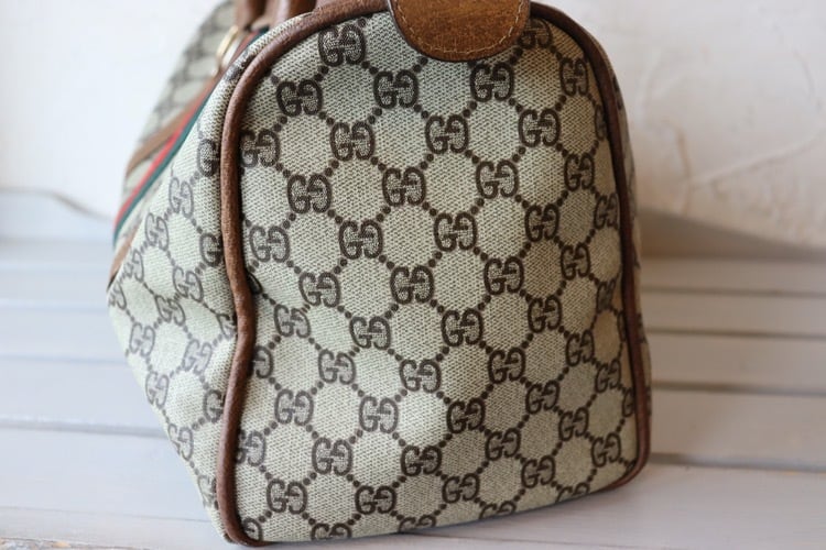 GUCCI オールドグッチ ミニボストンバッグ シェリーライン PVCレザー