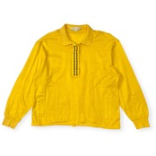 リネン混 Christian Dior SPORT クリスチャンディオール スポーツ 長袖 ポロシャツ L/イエロー レディース