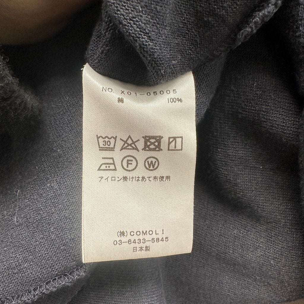 COMOLI コモリ 23SS フットボールTシャツ ロンT X01-05005 ネイビー