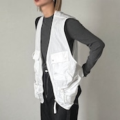 ナイロンフィッシングvest/ホワイト