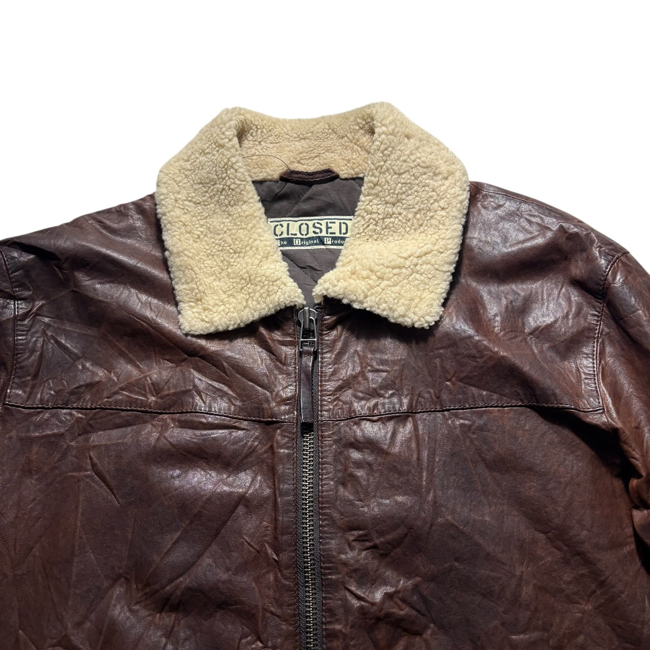 CLOSED lamb leather flight jacket