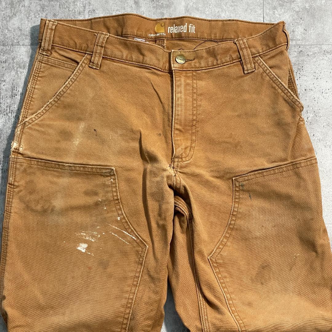 10s ブラウン ダブルニー Carhartt カーハート 34×32 | ib2