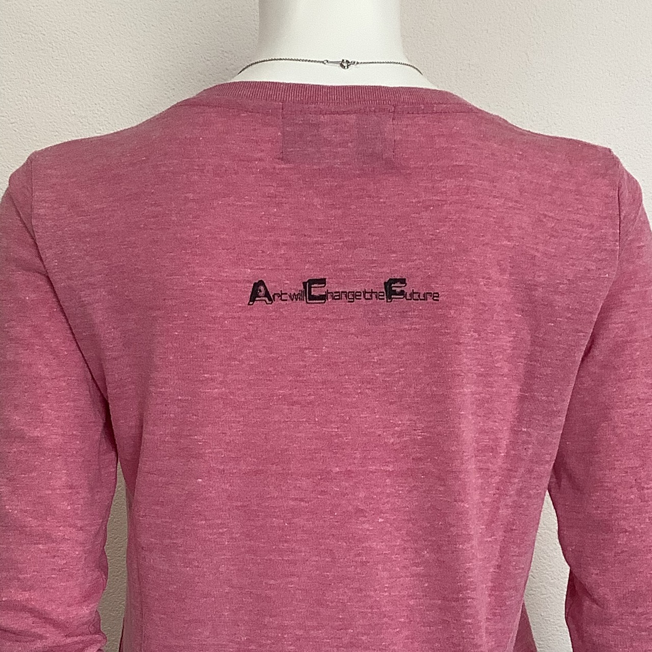 Vivid mammoth (マンモスの水浴び ) 七分袖 Tシャツ ヘザーピンク