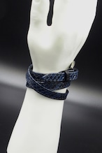 Item No.0298： Long Smooth Bracelet/Diamond Python《Blue》
