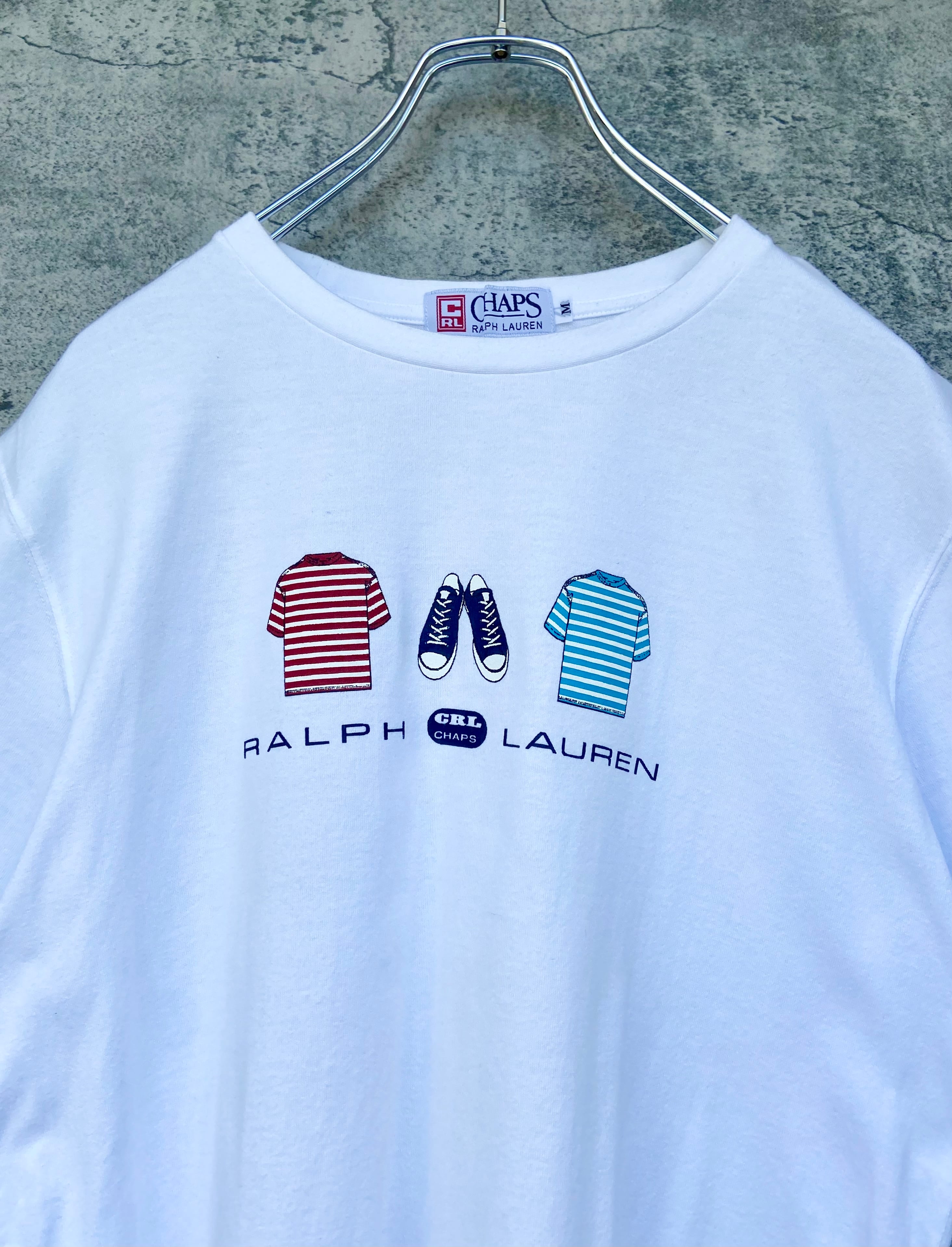 CHAPS RALPH LAUREN/チャップス ラルフローレン Tシャツ　センターワンポイントロゴ 白