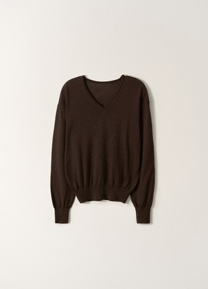 [NOTHING WRITTEN] Charlotte v-neck pullover (Brown) 正規品 韓国ブランド 韓国通販 韓国代行 韓国ファッション ナッシングリトゥン 日本 店舗