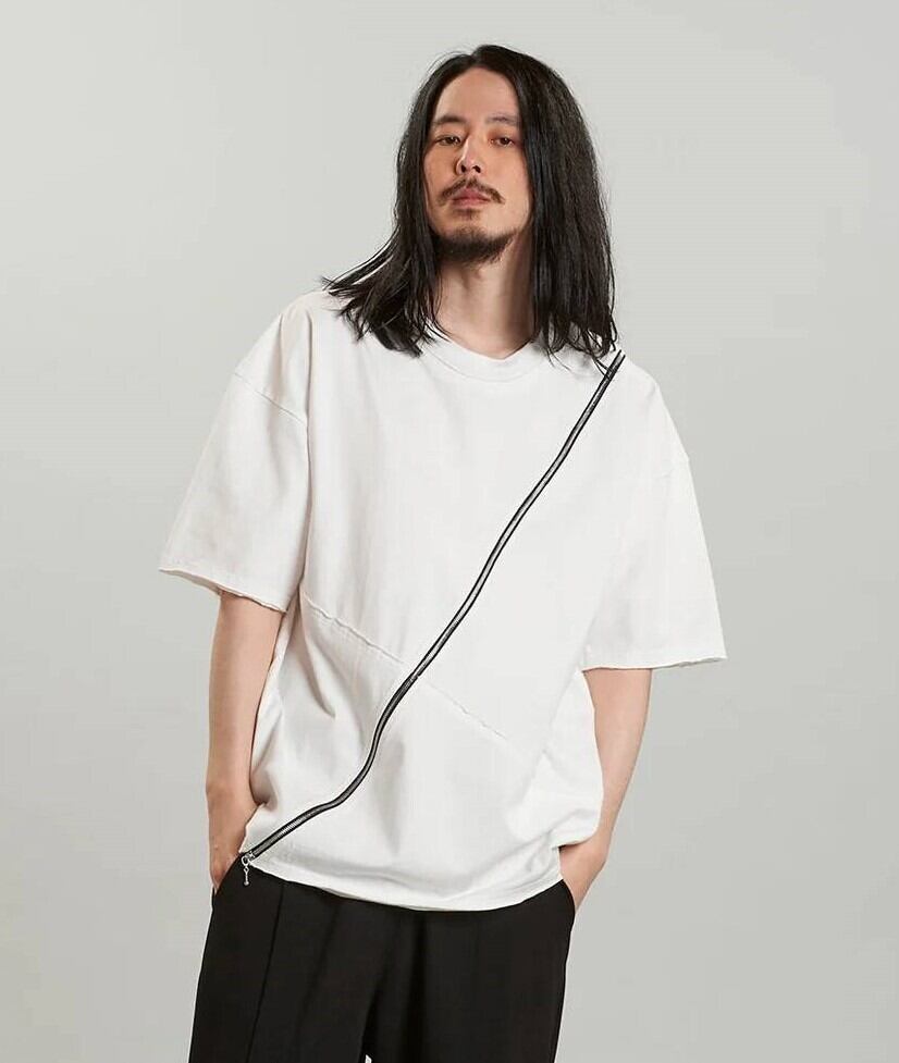 ノーアイディー noid 半袖Tシャツ NOID. メンズ マルチシームZIP BIG-T