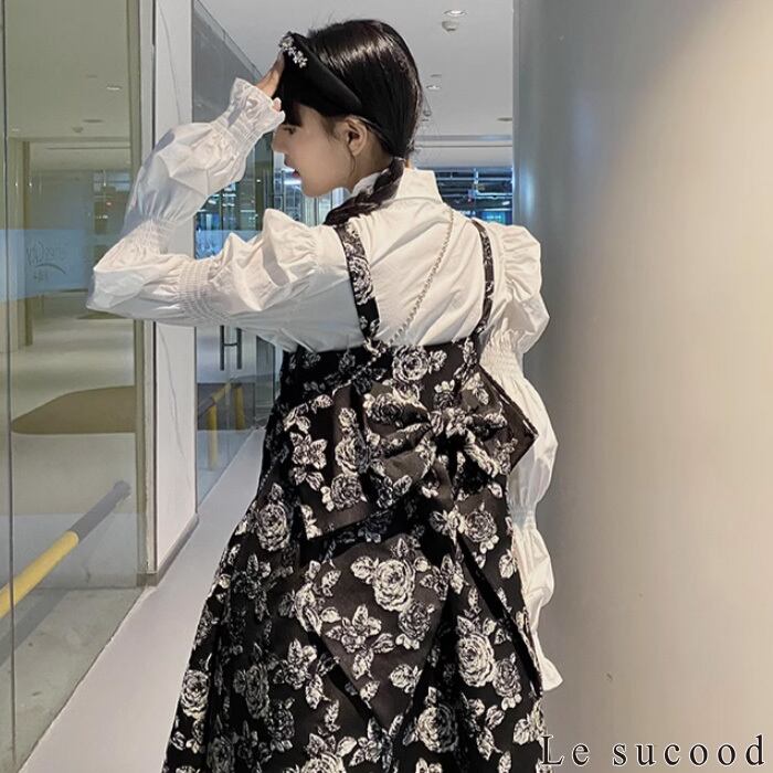 BUBBLES パフスリーブスウェットワンピース BUBBLES】パフスリーブ