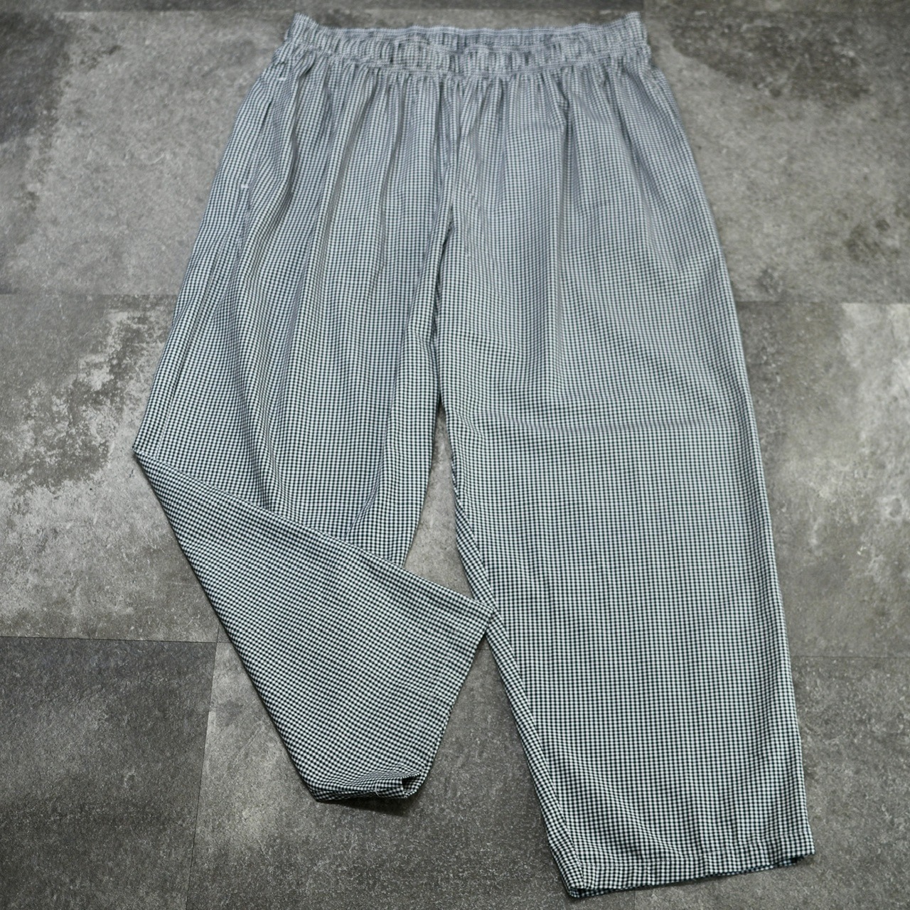 Gingham check 3XL super wide chef pants