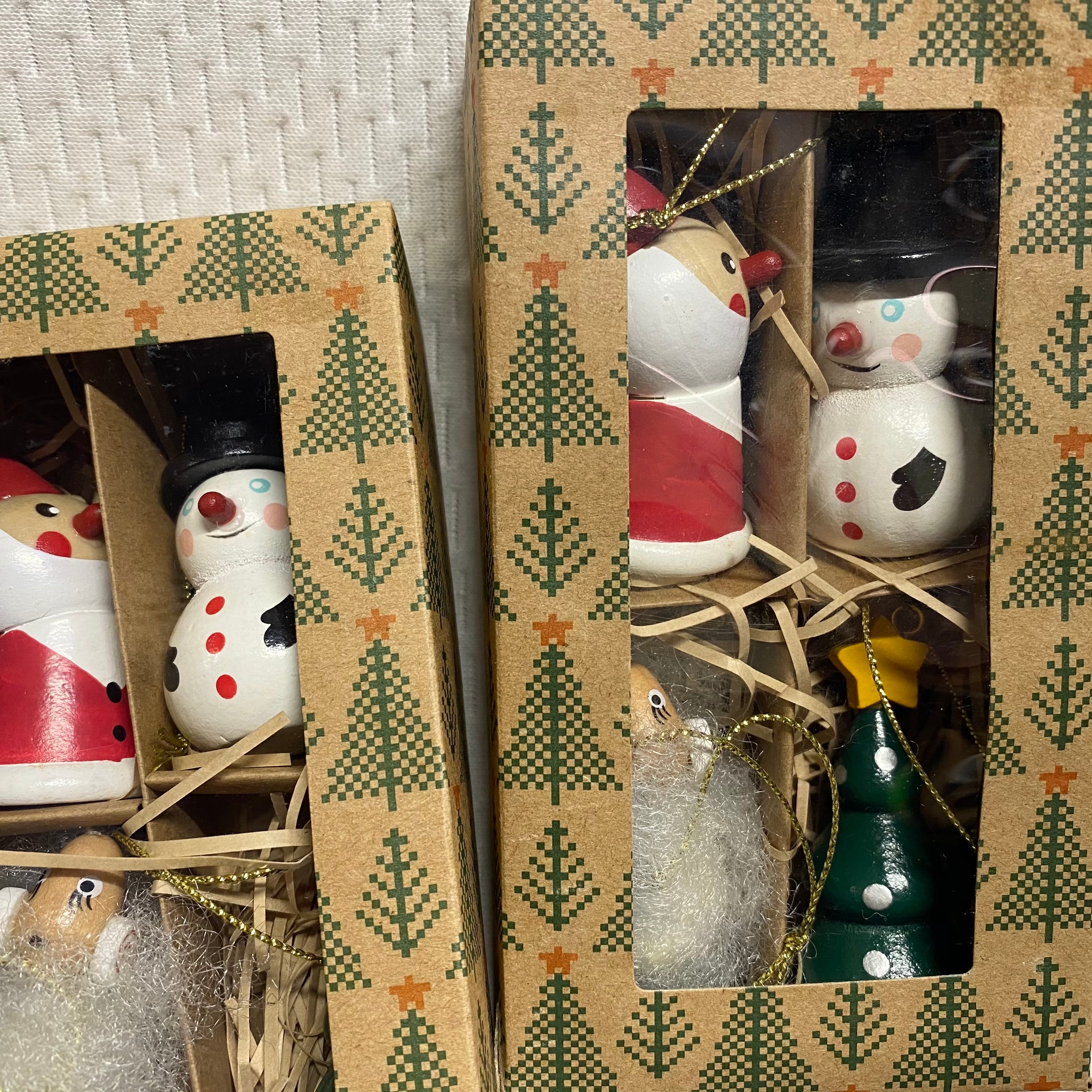 ウッドオーナメントセット4入 木製 クリスマス雑貨 サンタスノーマン羊