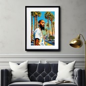 Nipsey Hussle|クレンショーのレジェンドをオマージュしたストリートアートポスター|モダン空間に映える西海岸スタイル|日本製A3ポスター
