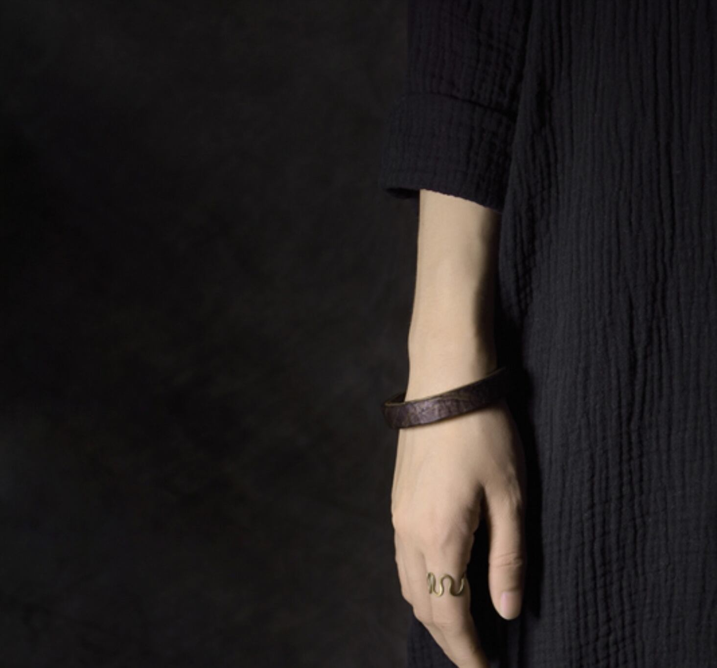 黒檀のバングル メンズ レディース シンプル 0099 | Vary