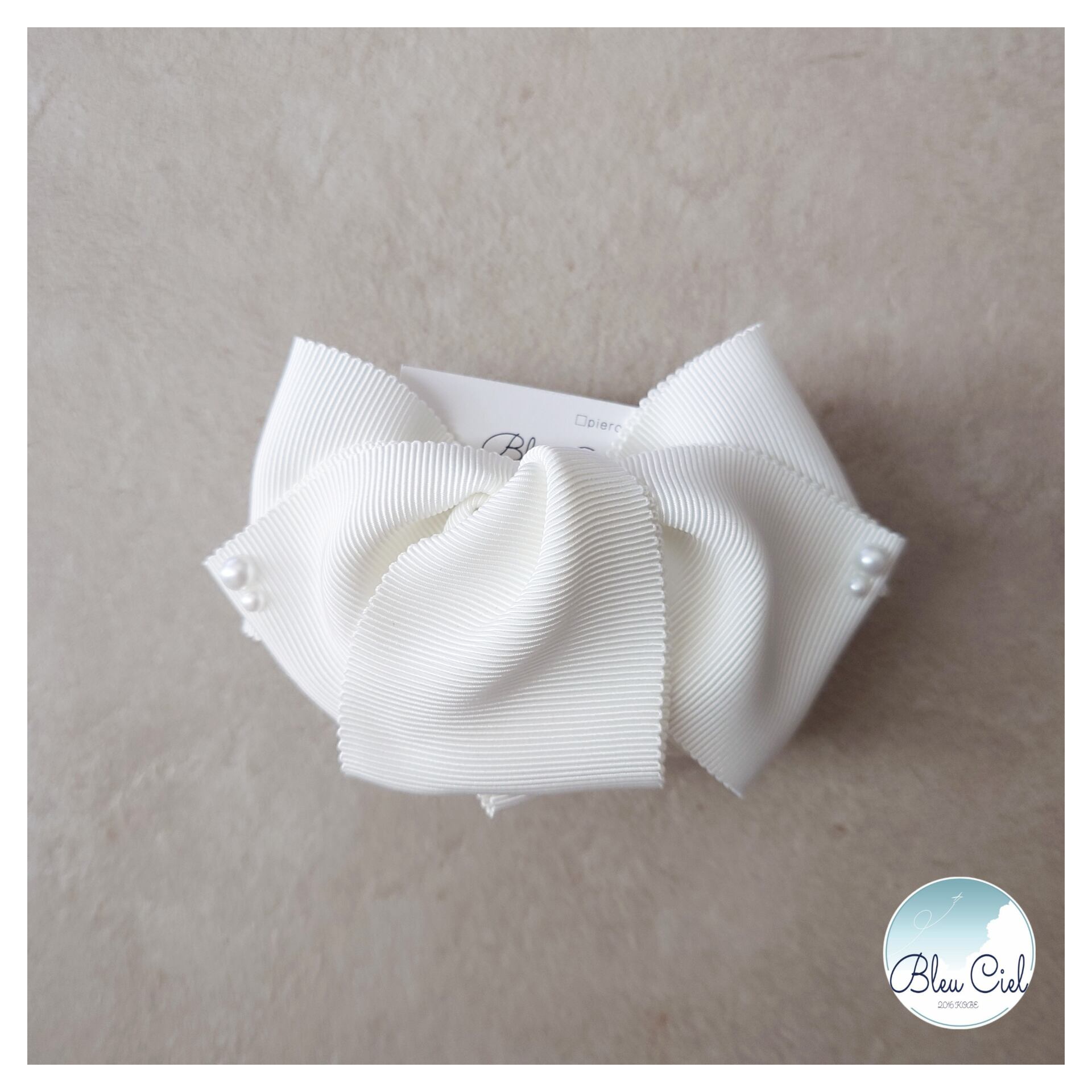 ポニーフック リボン《グログラン》折り重なるリボン（Large） | Bleu