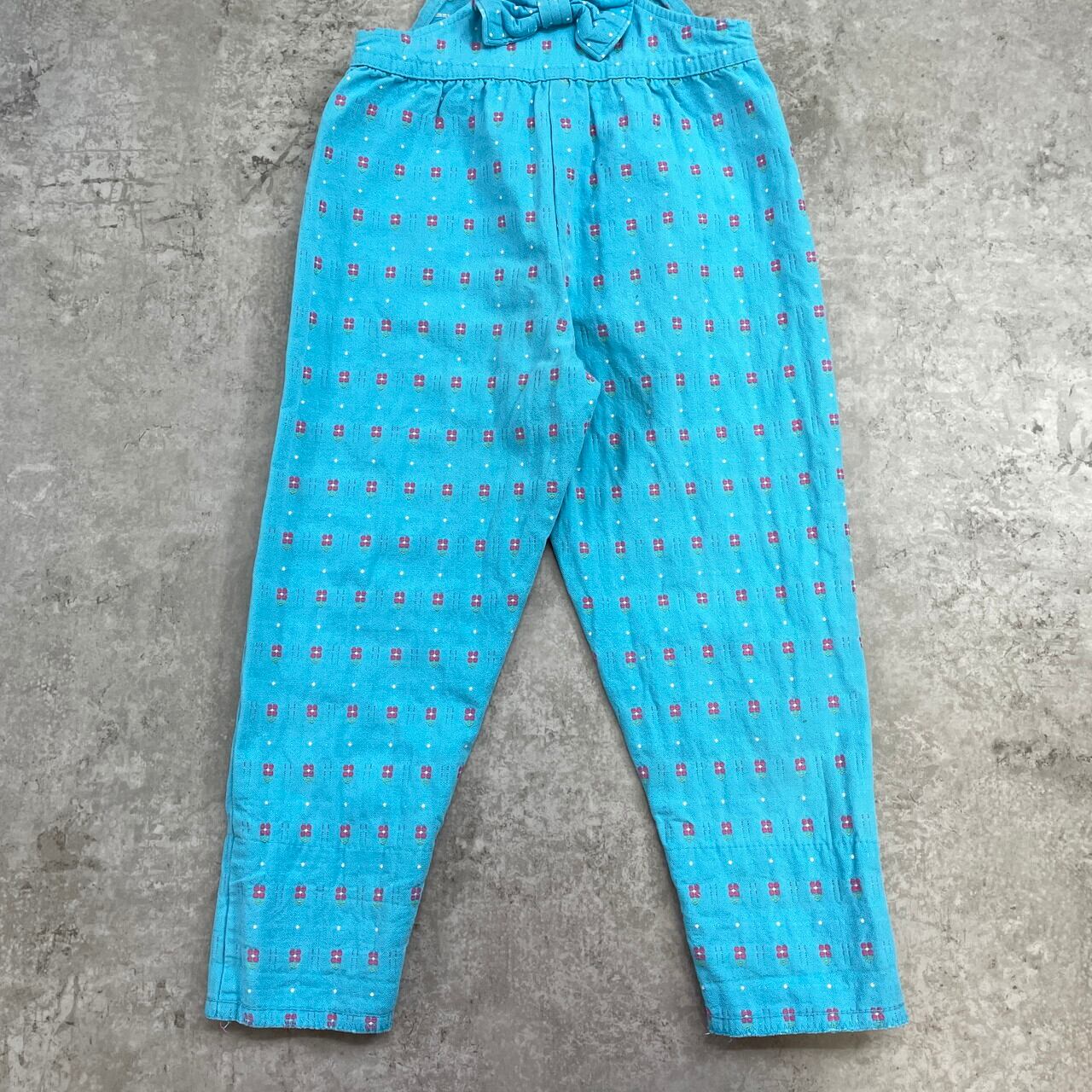 オシュコシュ　花柄オーバーオール　90cm kids】希少 80年代頃 USA製 OSHKOSH オシュコシュ 花柄オーバーオール