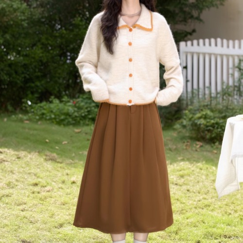 縁パイピングニットカーディガン ・9451