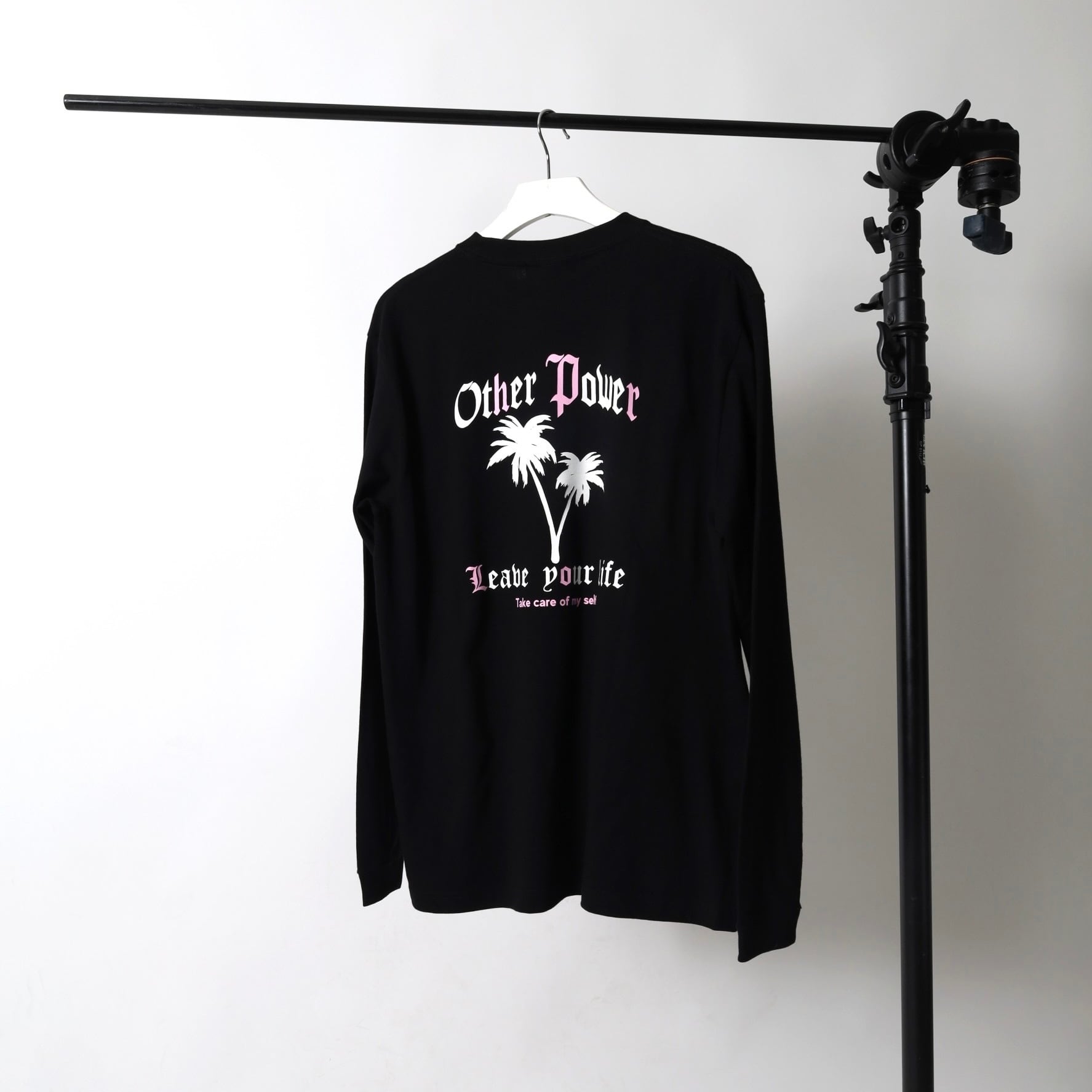 Palm tree Long Sleeve T-shirts(Black) | OTHER POWER (アザーパワー