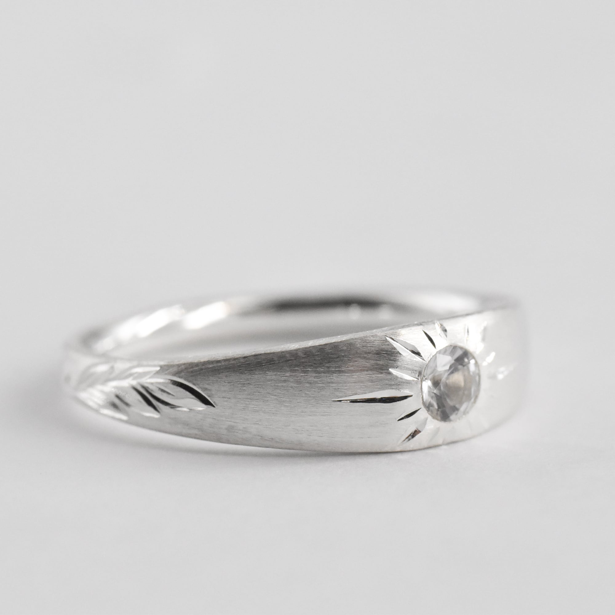 イエーロージェード×ルチルクォーツ ダブレット ストーン リング 40