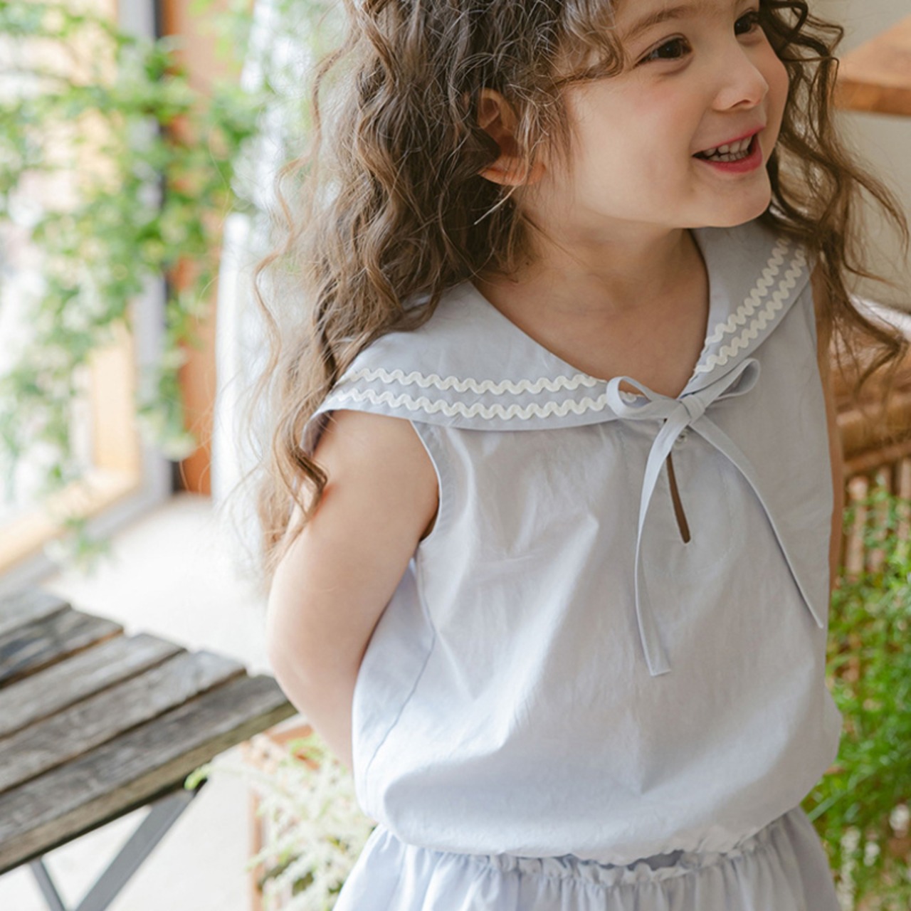 夏ピーターパンカラー リボン付きTシャツ