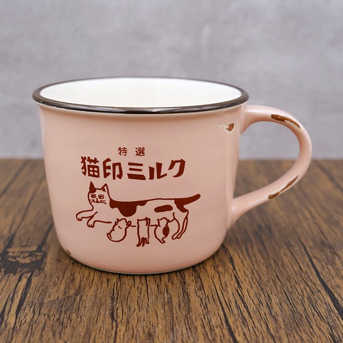 猫マグカップ(猫印ミルク)ピンク