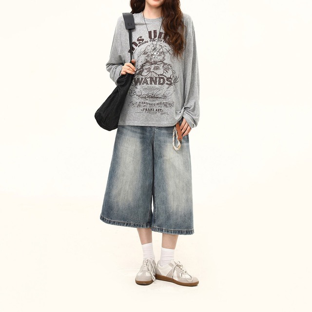 ヴィンテージライクオーナメントグラフィックTシャツ 2col R02519