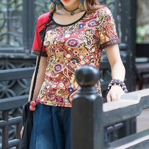レトロ 半袖 Tシャツ エスニックスタイル SY179