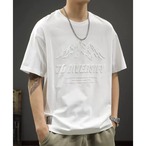 Embossed Oversized Short T-Shirt ◇2color H0221