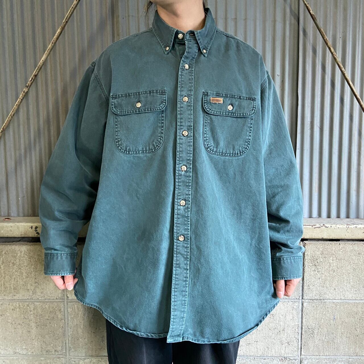 90年代 Carhartt カーハート 長袖 コットン ボタンダウンシャツ メンズ