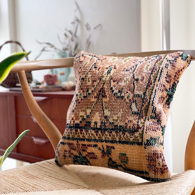 ヴィンテージラグクッションカバー vintage rug cushion cover * エキゾチックライトブラウン exotic light brown 35×35 [cs079]