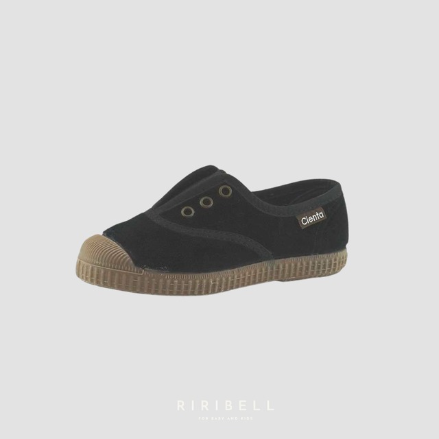 予約【Cienta】ベロア デッキシューズ Velour Deck Shoes 955A-075 / NEGRO(Black) / 10月末〜11月上旬入荷予定