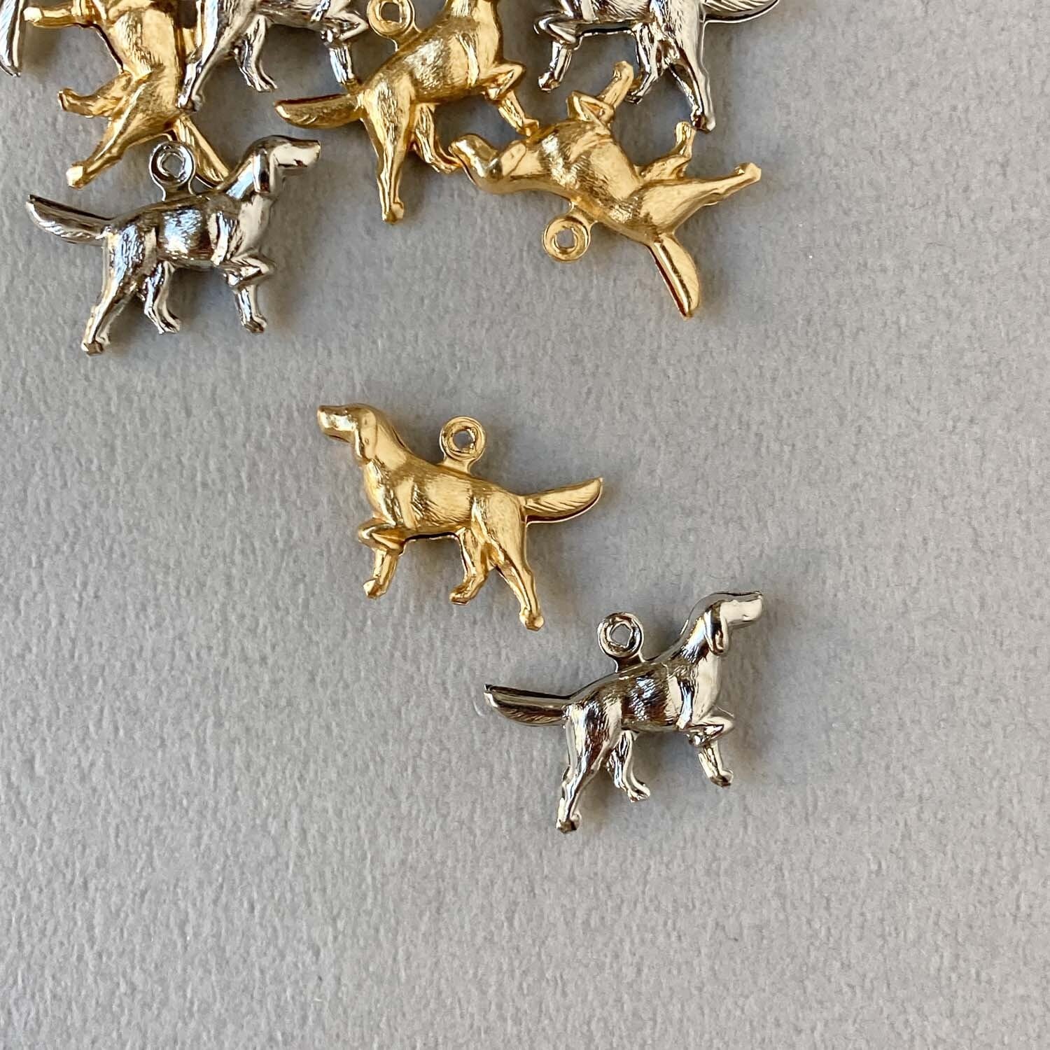 〈新色追加〉USA真鍮 立体ラブラドール犬チャーム(24mm)