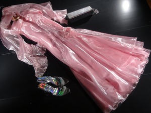 ★9号（M)☆エレガントなピンクのロングドレス(OPN6587) 