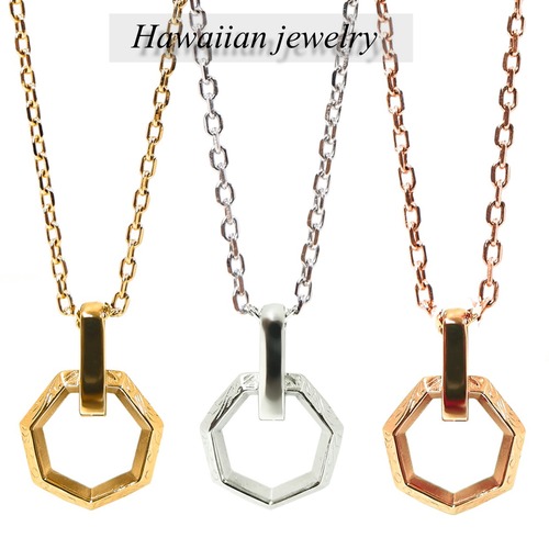 七角形 スクエア ネックレス ペア ハワイアンジュエリー 重ね付けカレイキニ