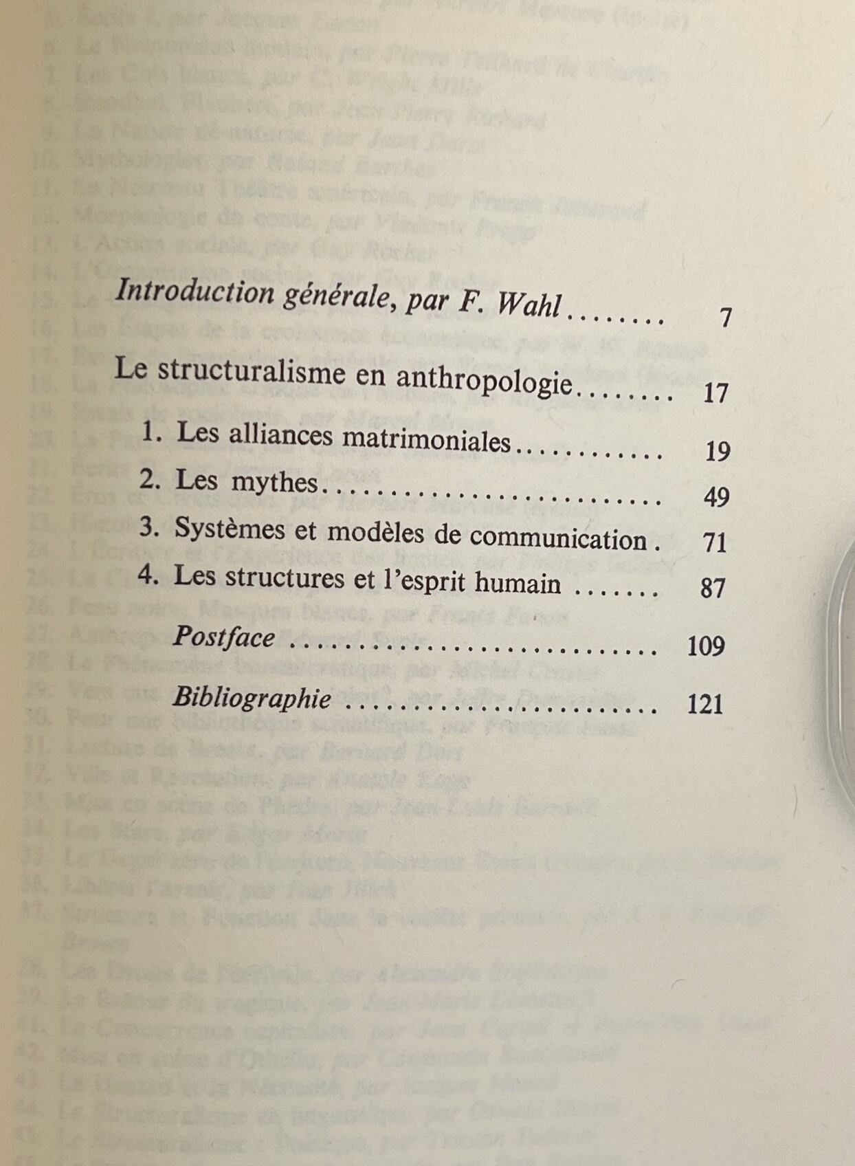 Qu'est-ce que le structuralisme? 3. Le structuralisme en anthropologie / Dan Sperber ダン・スペルベル Seuil
