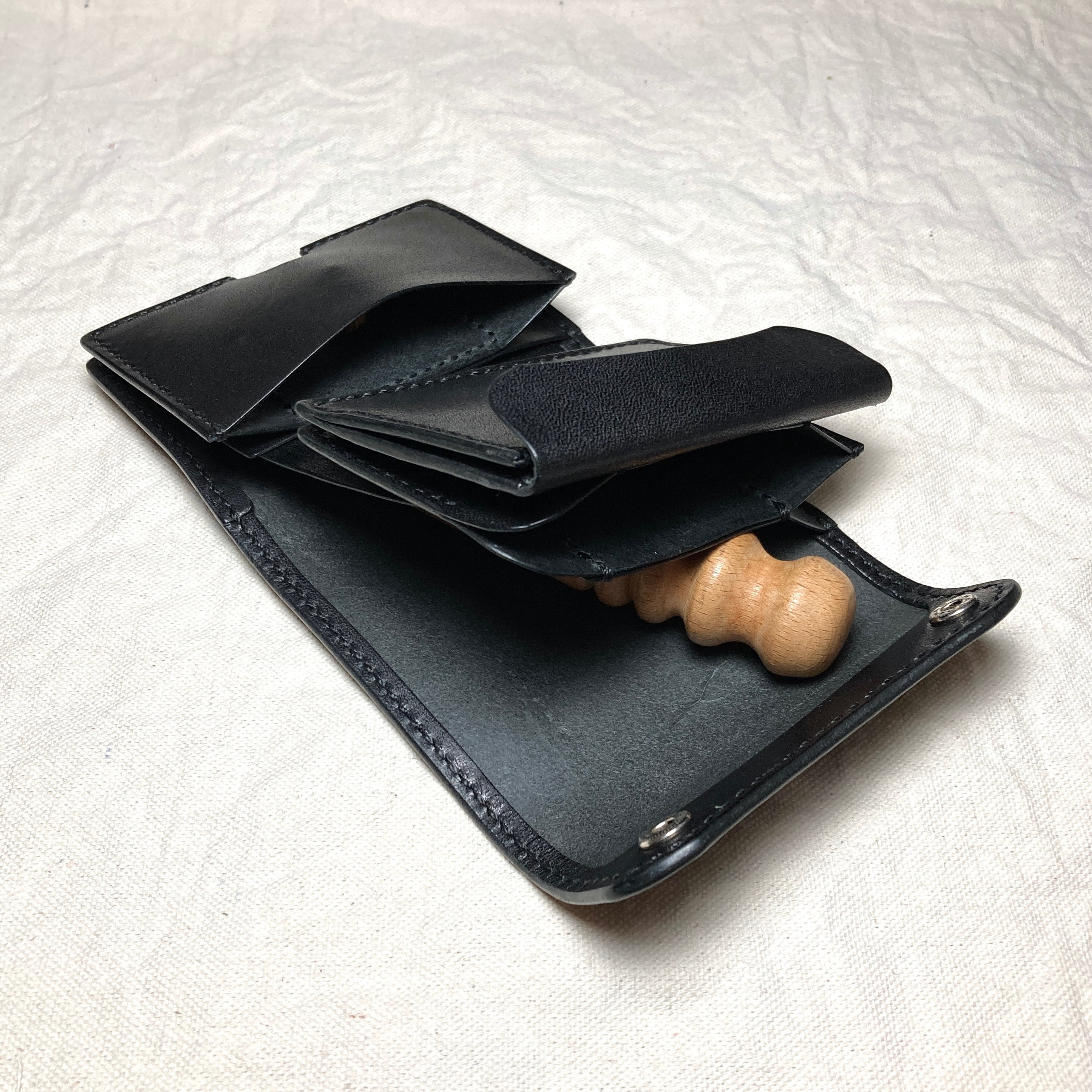 栃木レザー 三つ折り財布 本革 ミニ財布 コンパクト財布 小さい財布