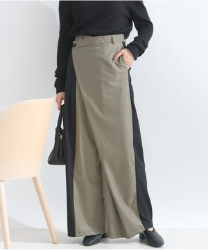 sun016 配色ラップパンツ beige