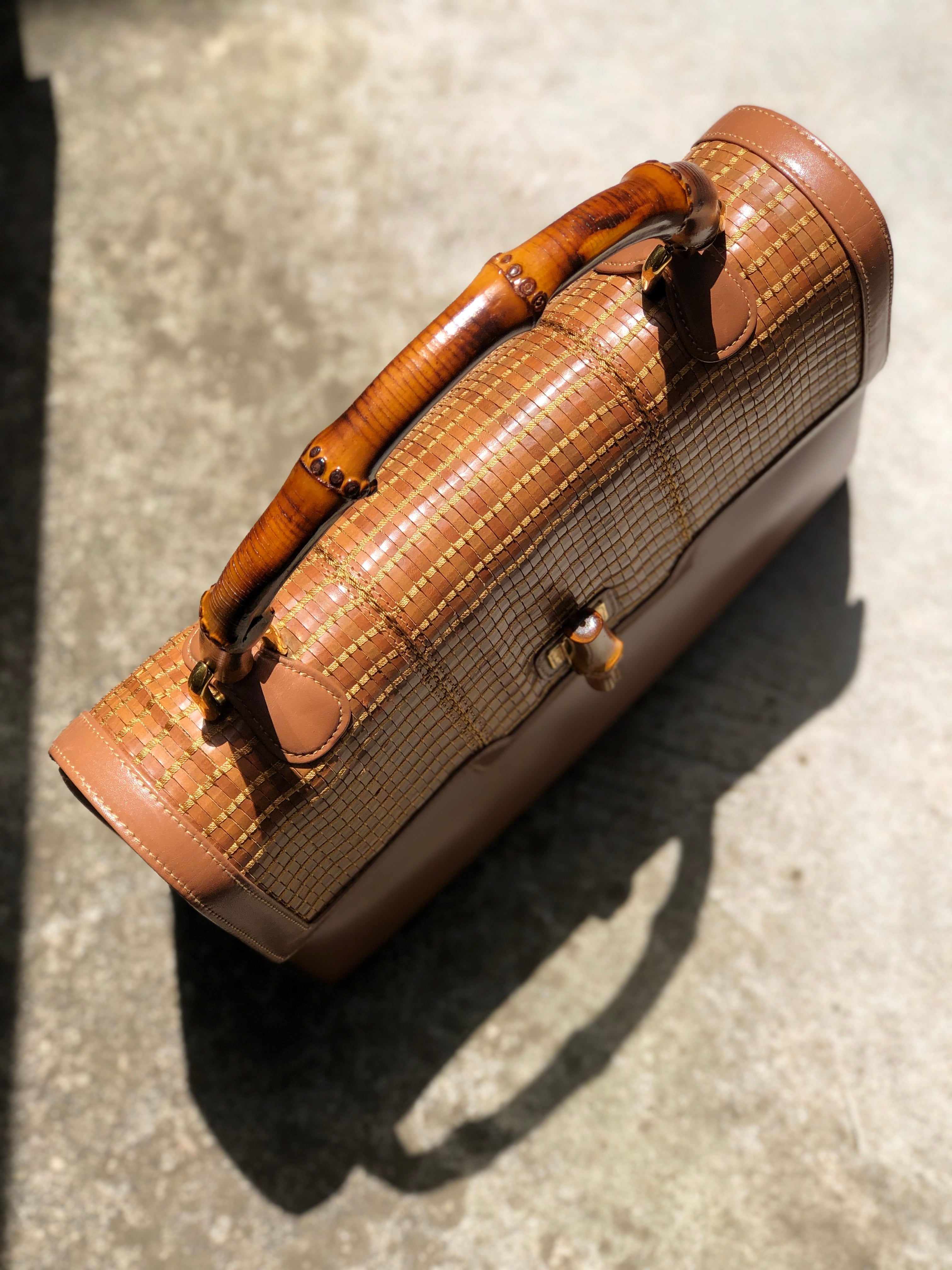 GUCCI グッチ バンブー ターンロック ハンドバッグ 2way ブラウン