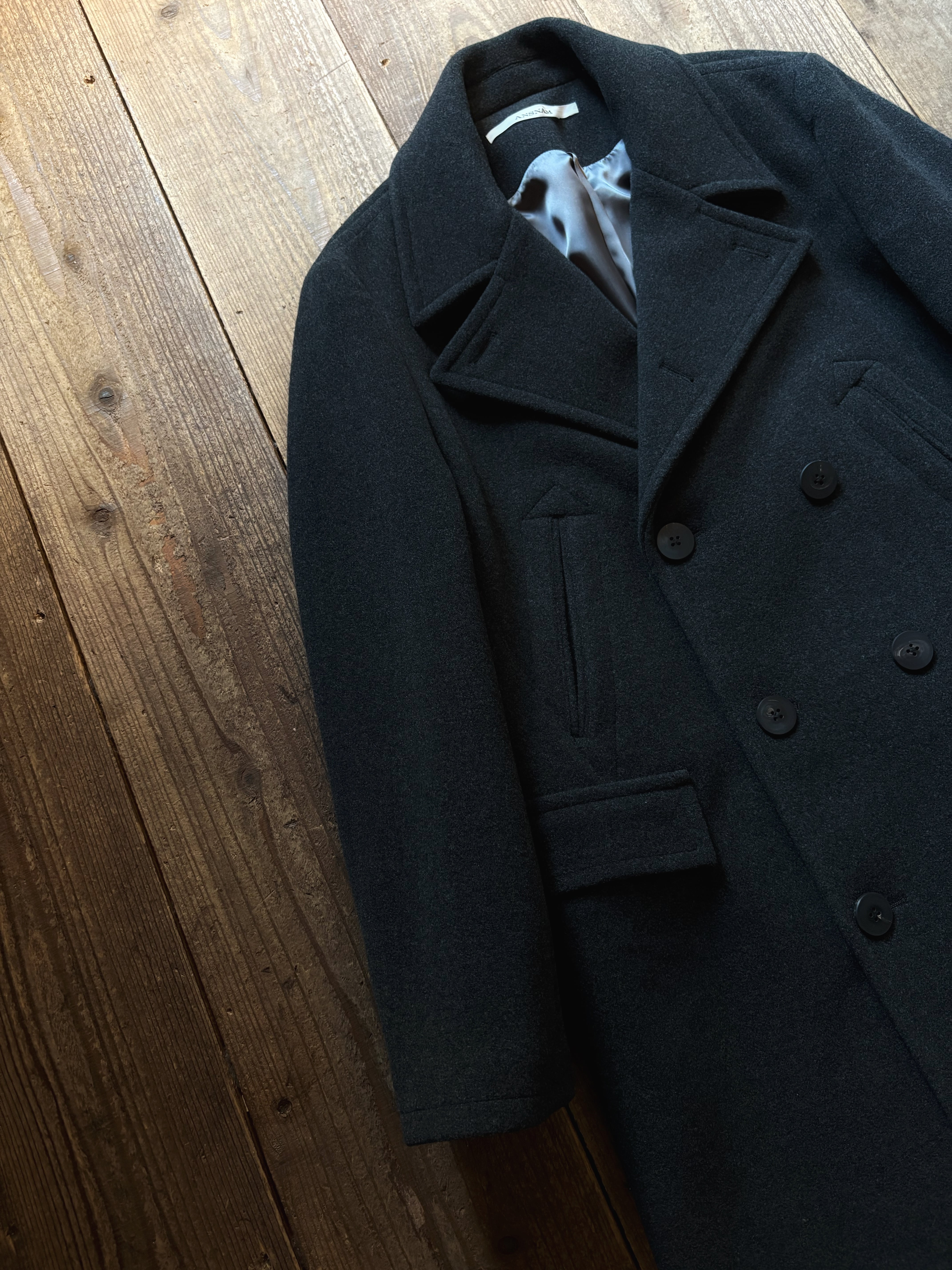 ANSNAM long p coat charcoal | TALE COCOON