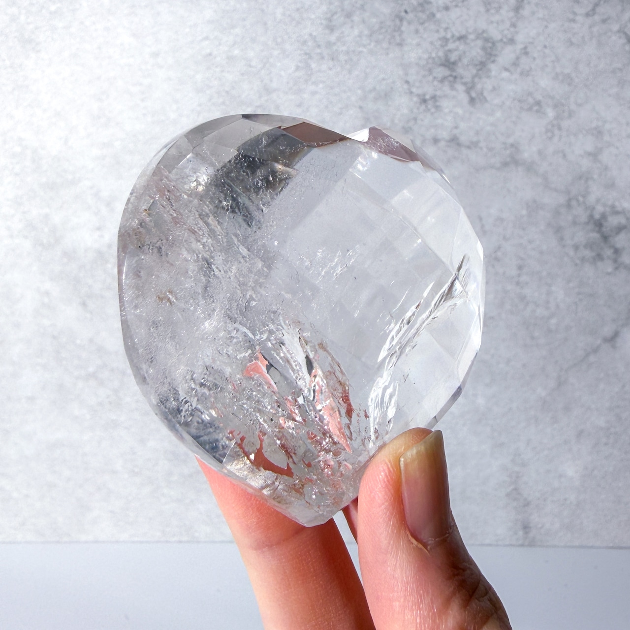 クリアクォーツ　ファセットカットハート01 ハート ＊ Clear Quartz ＊ 天然石