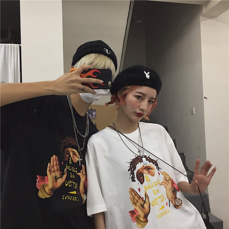 送料無料】KOREA ルーズオーバーサイズTシャツ メンズレディース