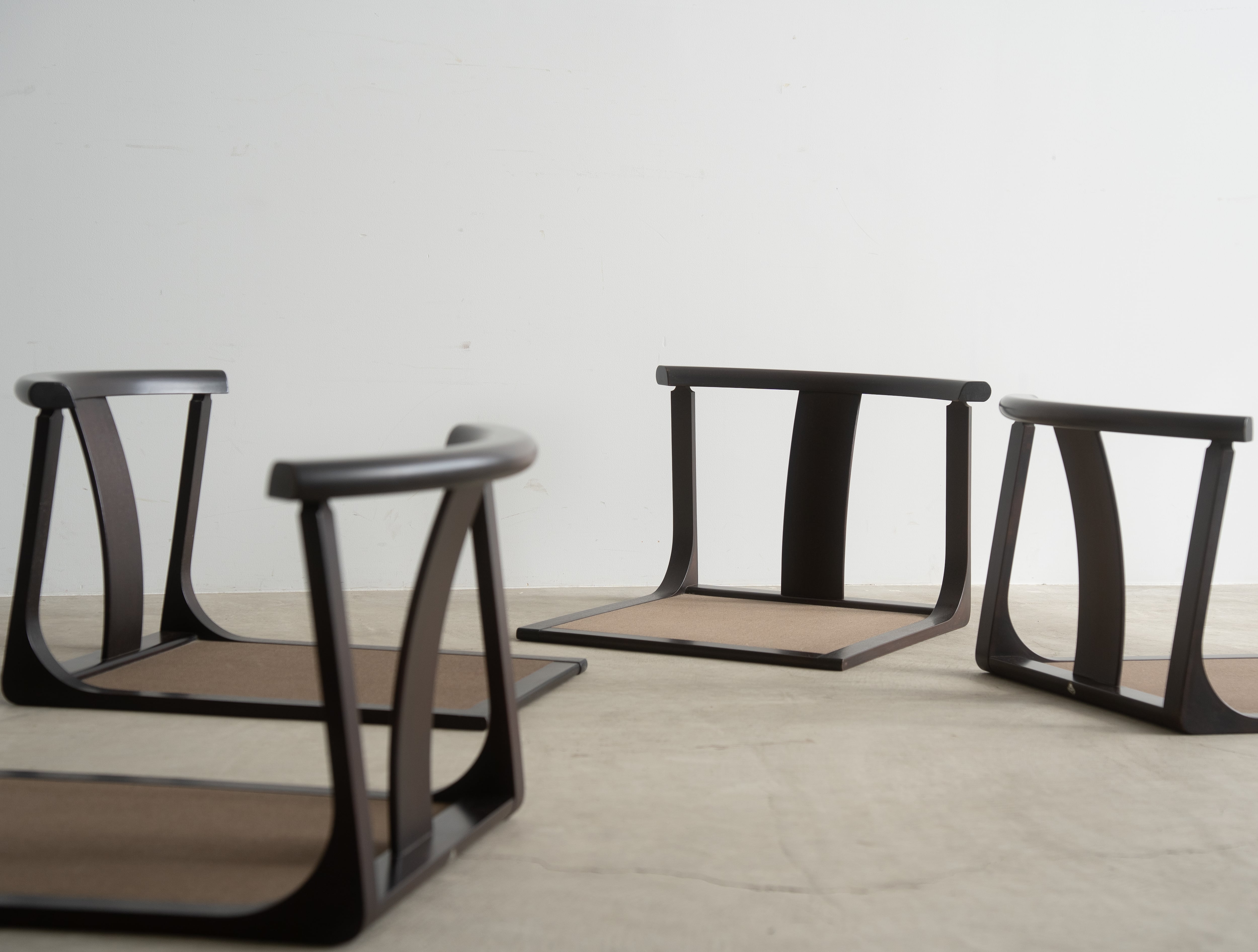 【送料無料】 ジャパニーズモダン ヴィンテージ 多田木工 座椅子 4脚セット