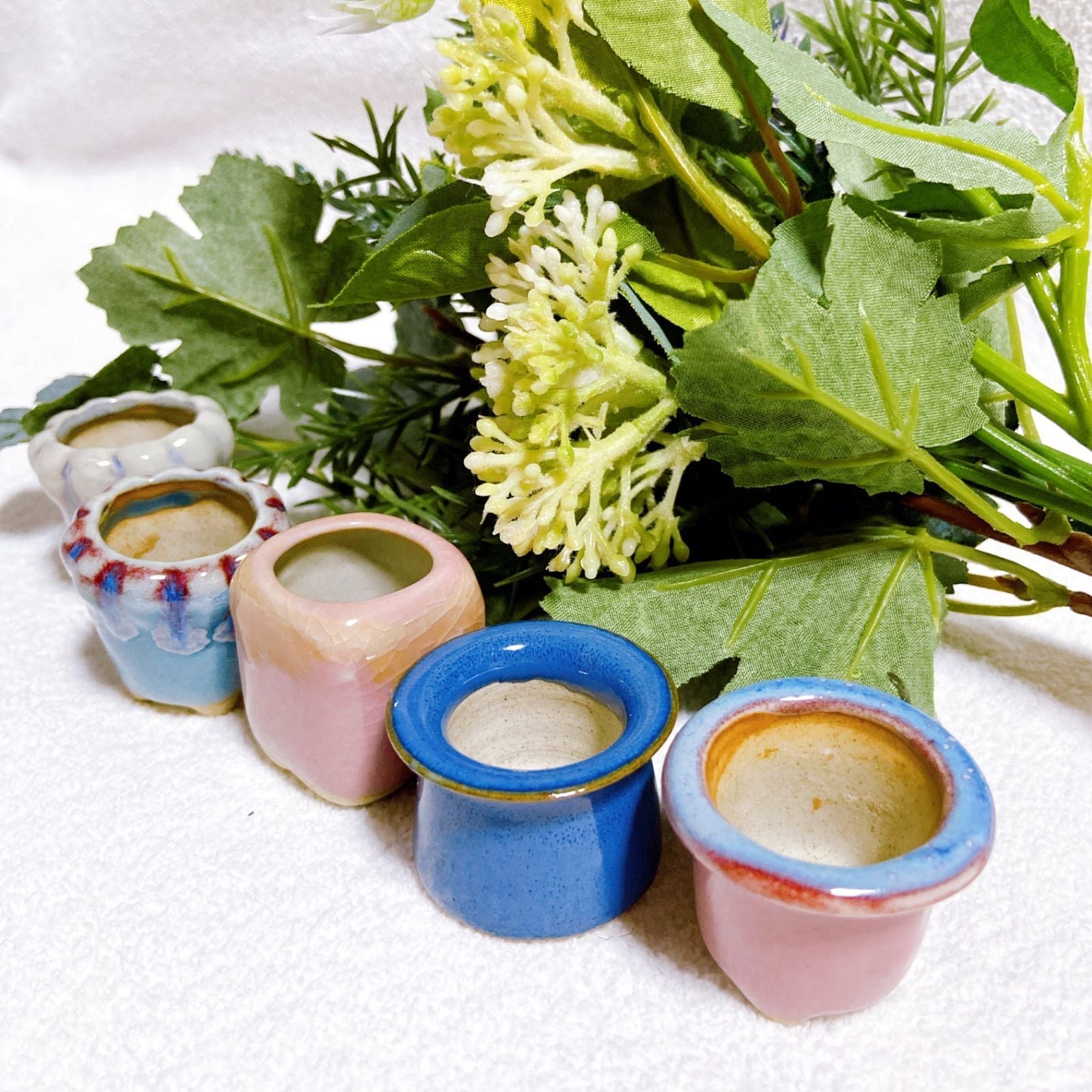 ミニ鉢 豆盆栽 多肉植物 苔 常滑焼 お得アソート 陶器製植木鉢 5点セット】 豆盆栽やコケ盆栽などに！ 苔