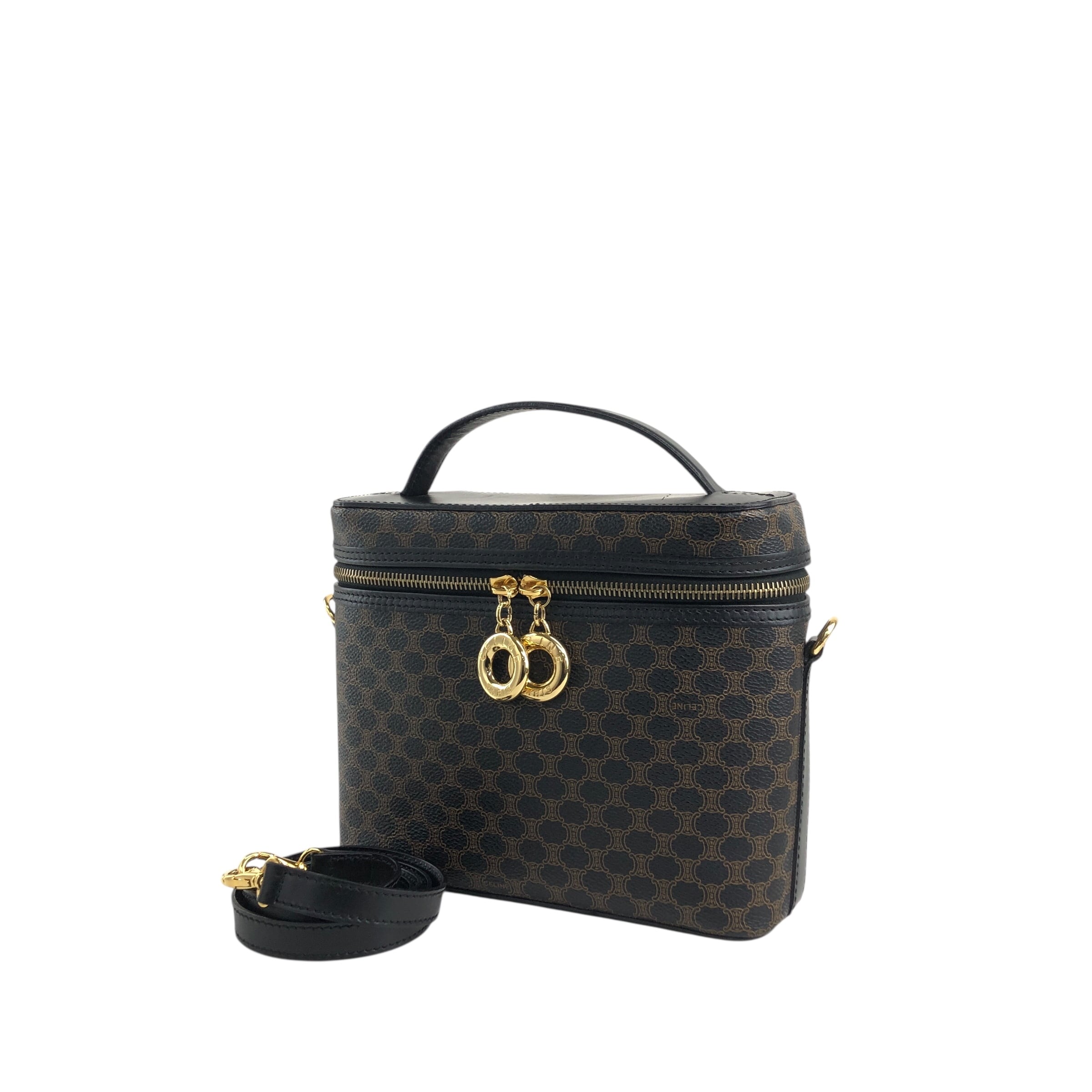 CELINE セリーヌ マカダム ショルダーバッグ ブラック サークル