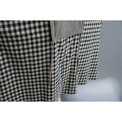 切り替えチェック柄 マキシ丈 ワンピース  30135