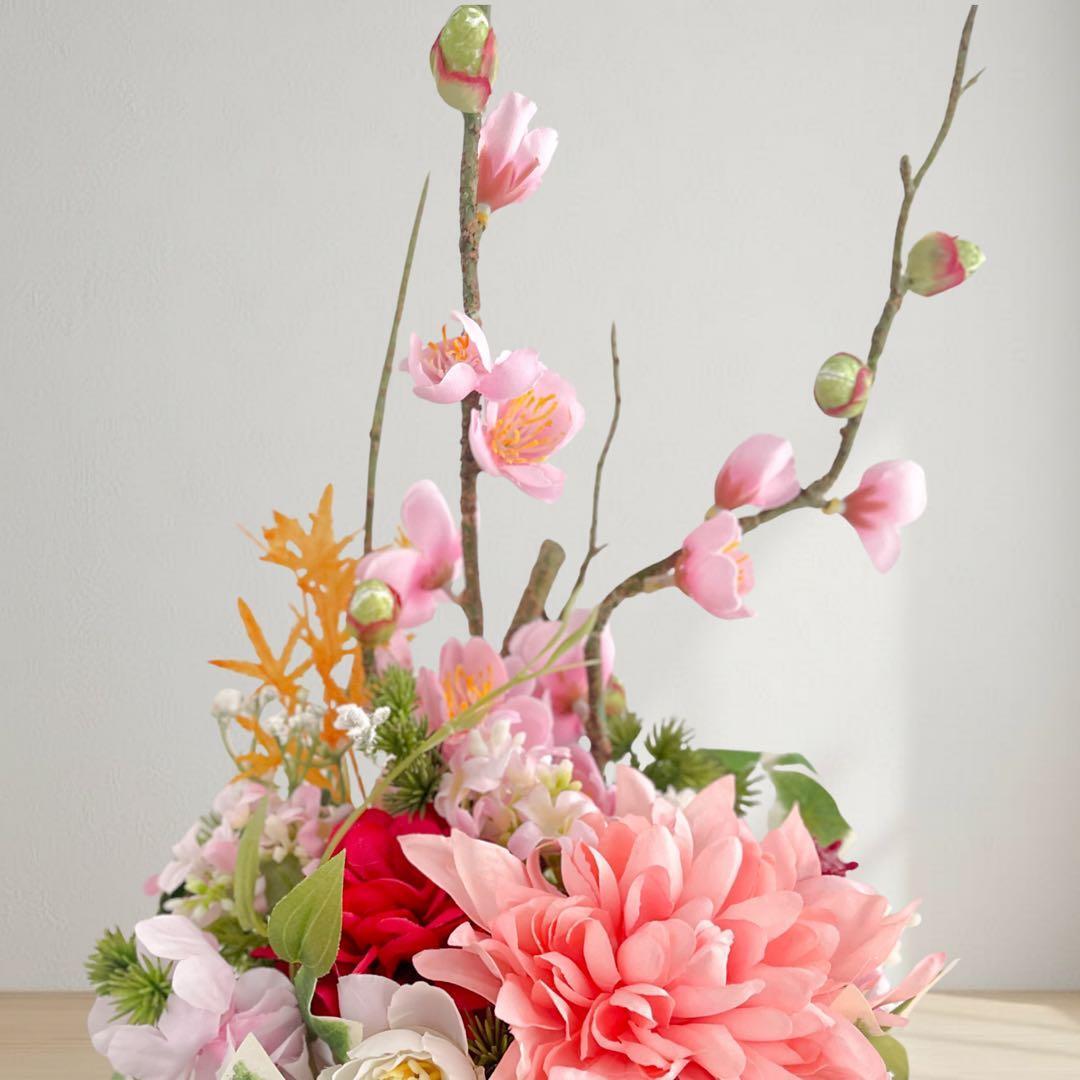 光触媒フラワー 和モダンな正月アレンジ 正月飾り 造花 玄関インテリア