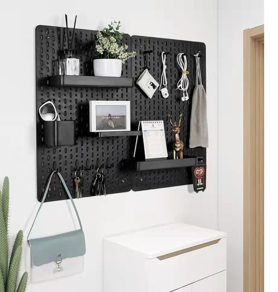 有孔ボード 卓上収納7点セット ブラック スマート女子 大学生 女性男性