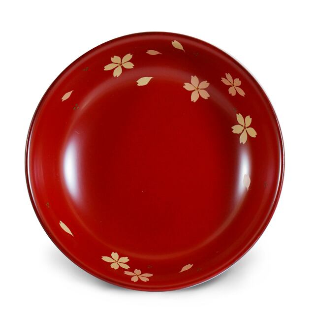 手塩皿4.0本朱 舞さくら(低)(60)