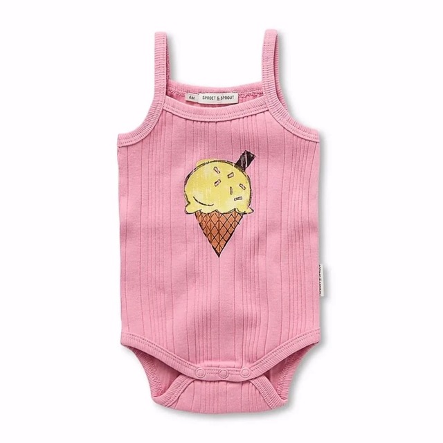 SPROET&SPROUT Rib Strap Romper Ice Cream【18M】Podium Pink