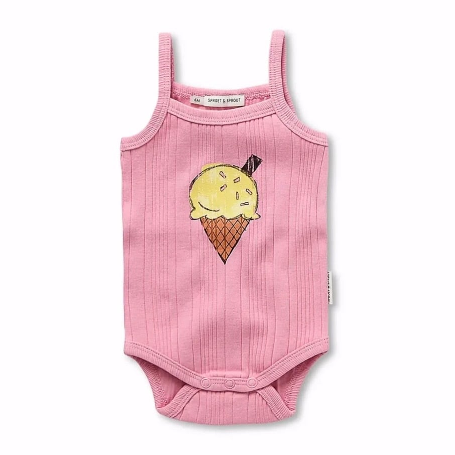 SPROET&SPROUT Rib Strap Romper Ice Cream【18M】Podium Pink