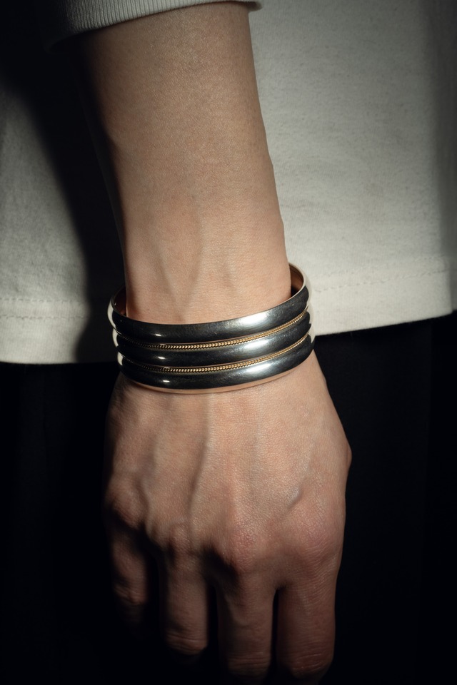 Vintage Tiffany & Co 14K & Silver Gold Line Bangle